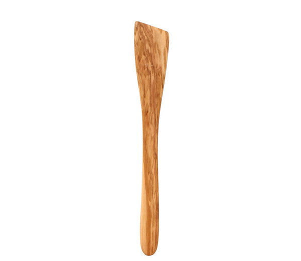 Espátula de Madera de Olivo con Mango Largo - Cuchara de Madera Maciza para Cocina