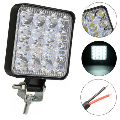Faro LED de Trabajo 4 Pulgadas 48W - Luz Auxiliar Cuadrada para Vehículos