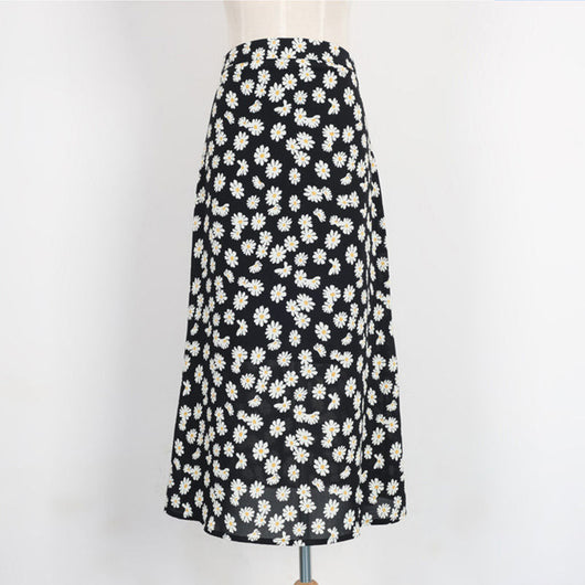 Falda Slim de Gasa con Estampado de Margaritas Literario - Image 6