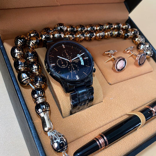 Estuche de Regalo Premium: Reloj Resistente al Agua, Rosario, Gemelos y Bolígrafo - Image 10