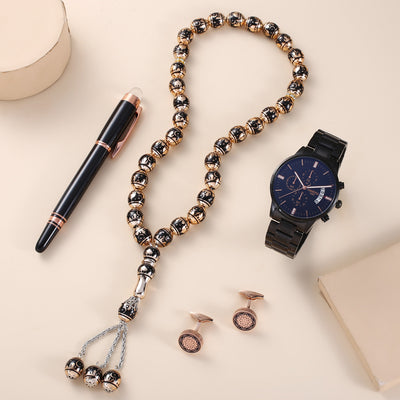 Estuche de Regalo Premium: Reloj Resistente al Agua, Rosario, Gemelos y Bolígrafo - Image 9