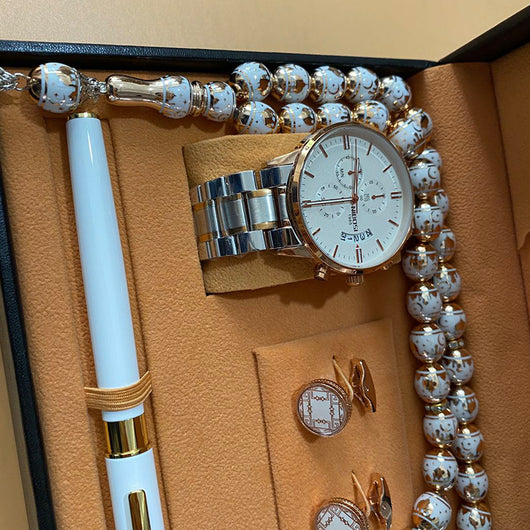 Estuche de Regalo Premium: Reloj Resistente al Agua, Rosario, Gemelos y Bolígrafo - Image 18
