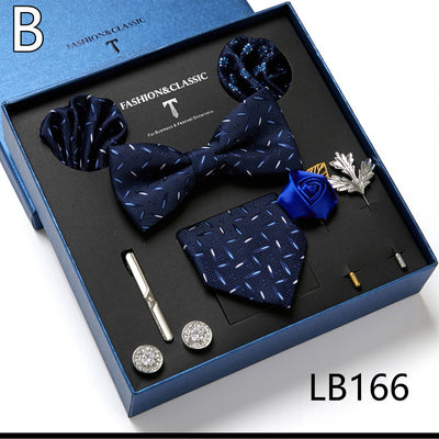 Conjunto Combo: Corbata Rayada y Pañuelo Cuadrado para Negocios - Image 8