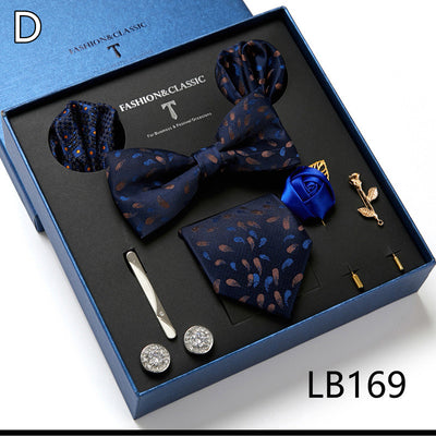 Conjunto Combo: Corbata Rayada y Pañuelo Cuadrado para Negocios - Image 6