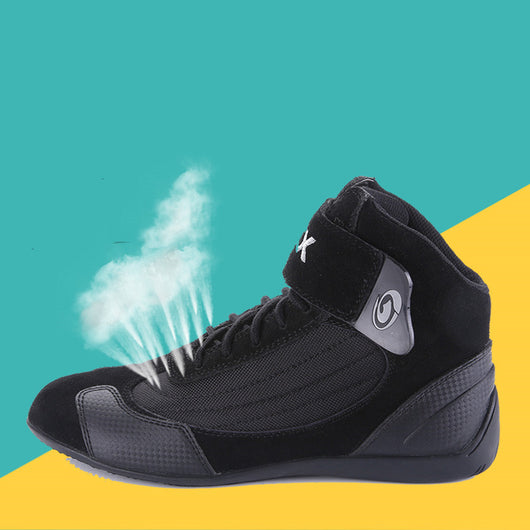 Zapatos de Motociclismo Transpirables de Cuero - Comodidad y Seguridad para Verano