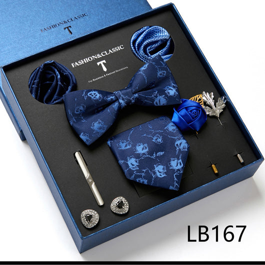 Conjunto Combo: Corbata Rayada y Pañuelo Cuadrado para Negocios - Image 5