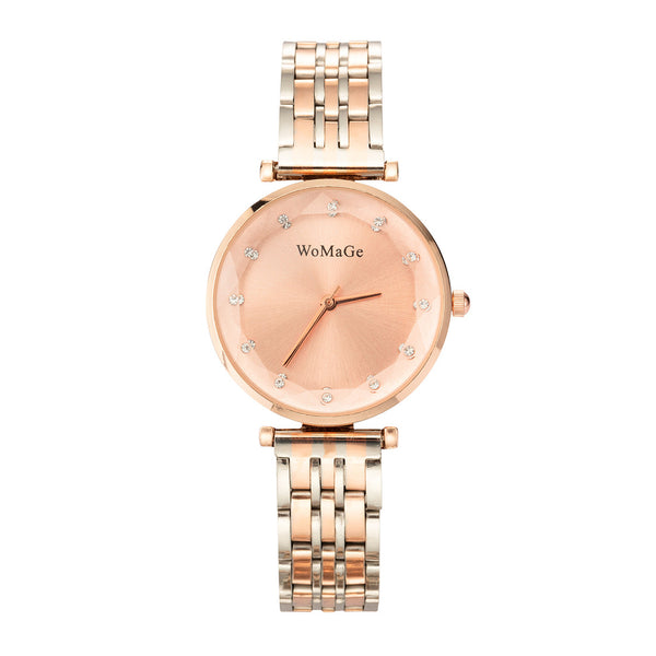 Conjunto de 4 Relojes para Mujer Oro Rosa con Diamantes Incrustados