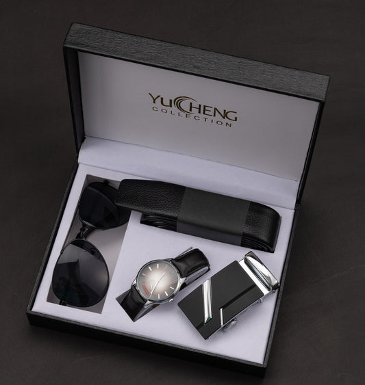 Set de Regalo Ejecutivo: Reloj, Cinturón y Accesorios para Hombre