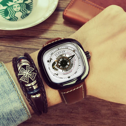 Reloj Mecánico Automático con Diseño Hueco Cuadrado - Image 10