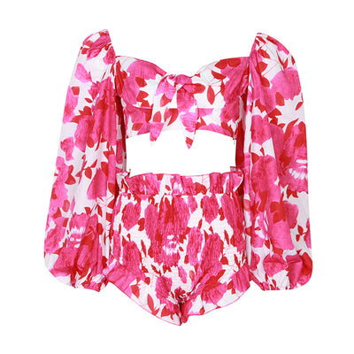 Conjunto Deportivo: Blusa Corta y Shorts con Cintura Elástica - Image 2