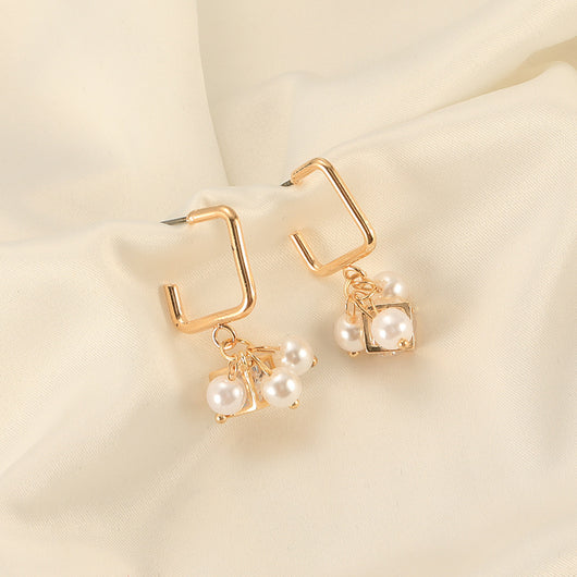 Aretes de Cristal Zircón Cubo Perla - Image 11
