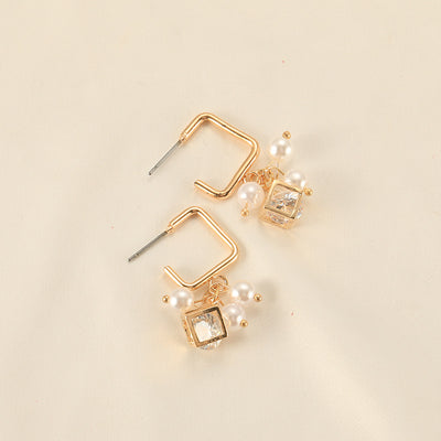 Aretes de Cristal Zircón Cubo Perla - Image 13