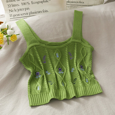 Camiseta Corta Tejida con Bordados - Image 3