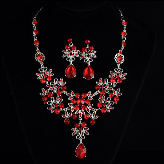 Conjunto de Collar y Aretes Nupcial Elegante para Novia