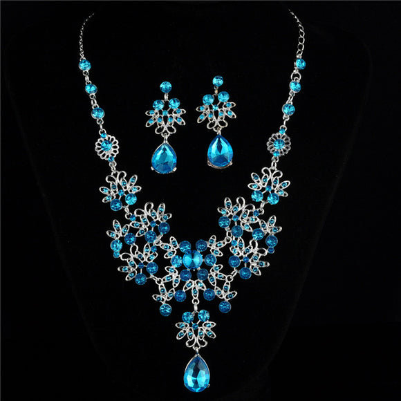 Conjunto de Collar y Aretes Nupcial Elegante para Novia