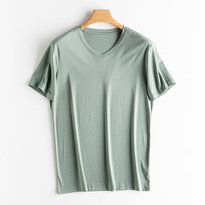 Camiseta de Lujo para Hombre en Seda y Algodón Mercerizado - Image 9