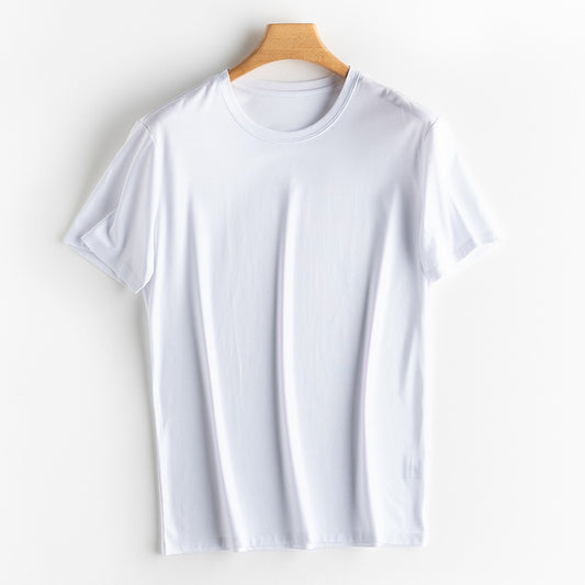 Camiseta de Lujo para Hombre en Seda y Algodón Mercerizado