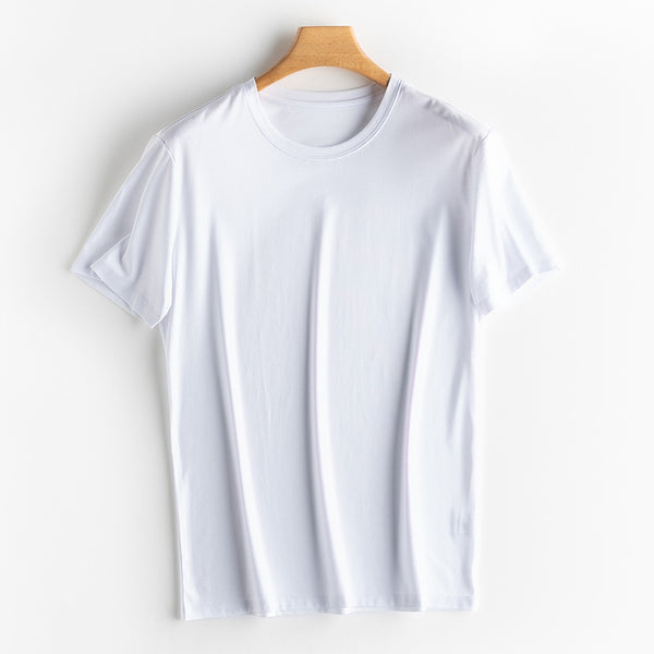 Camiseta de Lujo para Hombre en Seda y Algodón Mercerizado