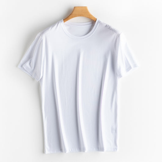 Camiseta de Lujo para Hombre en Seda y Algodón Mercerizado
