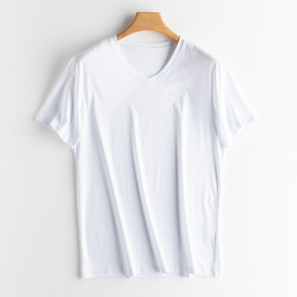Camiseta de Lujo para Hombre en Seda y Algodón Mercerizado