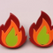 Aretes Acrílicos con Forma de Llama