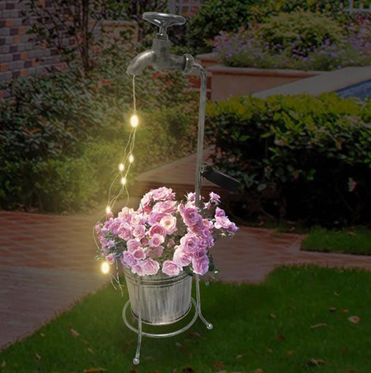 Lámpara Solar Decorativa con Diseño de Regadera y Luces LED para Jardín