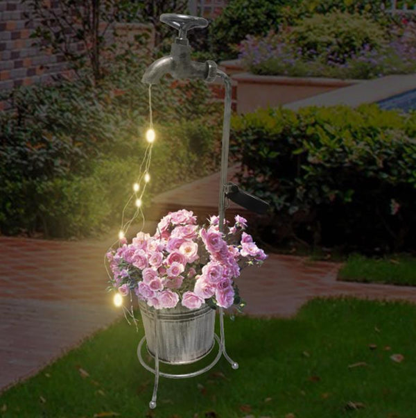 Lámpara Solar Decorativa con Diseño de Regadera y Luces LED para Jardín
