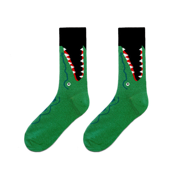 Calcetines Largos Vintage Verde y Amarillo Estampados