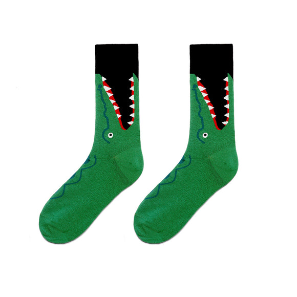 Calcetines Largos Vintage Verde y Amarillo Estampados