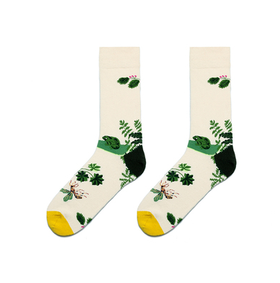 Calcetines Largos Vintage Verde y Amarillo Estampados - Image 5