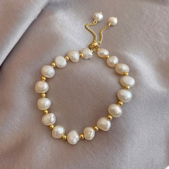 Pulsera Trenzada de Perlas Naturales - Diseño Exclusivo para Chicas