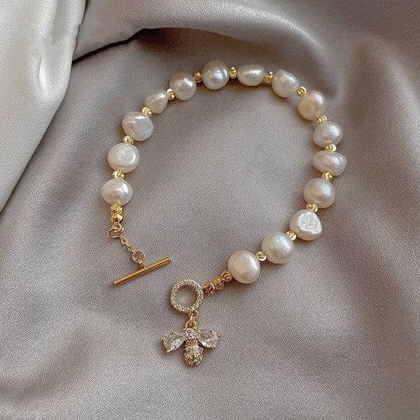 Pulsera Trenzada de Perlas Naturales - Diseño Exclusivo para Chicas