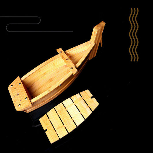 Bandeja de Sashimi de Madera Bambú Estilo Japonés - Bote Dragón Lujo - Image 9