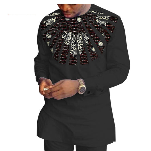 Traje Casual Hombre Algodón Batik Étnico Africano