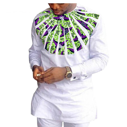Traje Casual Hombre Algodón Batik Étnico Africano - Image 8