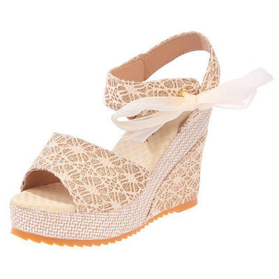 Sandalias de Tacón Cuña Alto Versátil con Listón para Mujer - Image 3