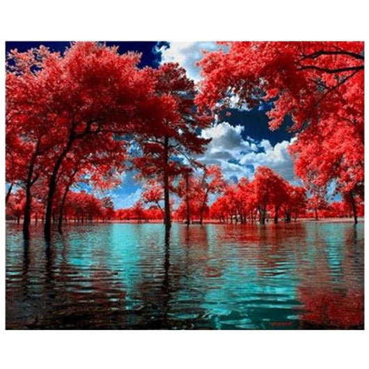Cuadro de Diamantes Árbol Rojo - Pintura Relajante DIY - Image 10
