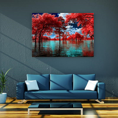 Cuadro de Diamantes Árbol Rojo - Pintura Relajante DIY - Image 3