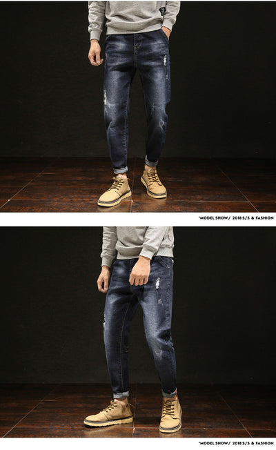 Jeans Stretch Talla Grande Hombre con Detalles Rotos - Image 7