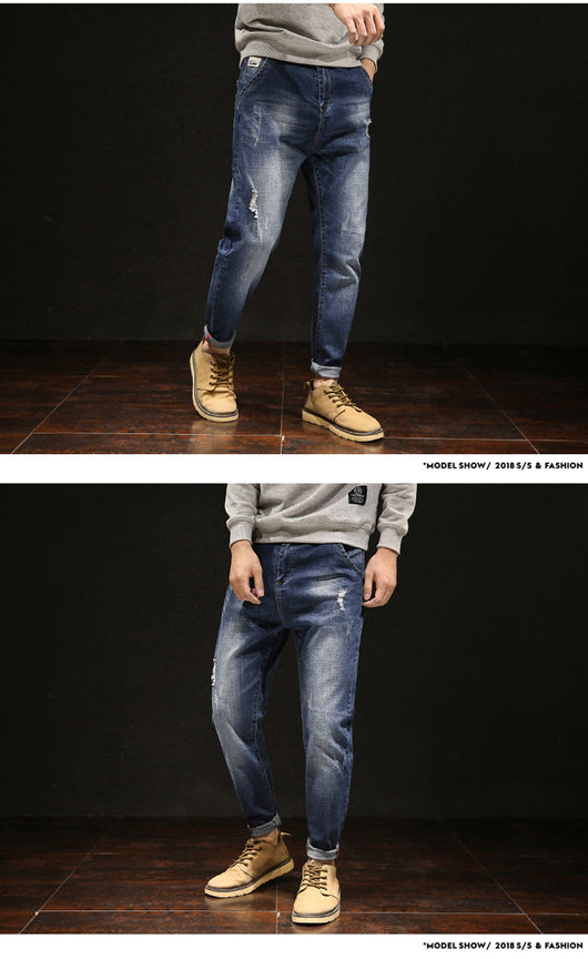 Jeans Stretch Talla Grande Hombre con Detalles Rotos - Image 8