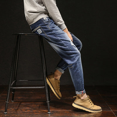 Jeans Stretch Talla Grande Hombre con Detalles Rotos - Image 12