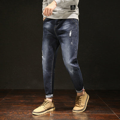 Jeans Stretch Talla Grande Hombre con Detalles Rotos - Image 10