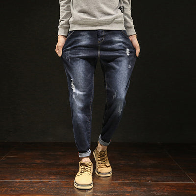 Jeans Stretch Talla Grande Hombre con Detalles Rotos - Image 9