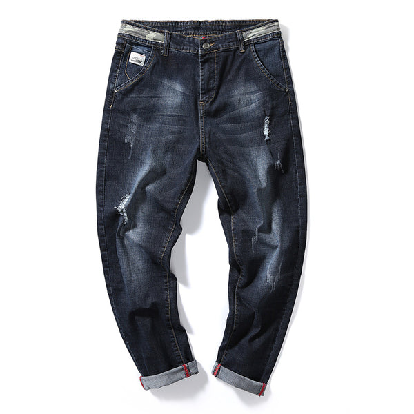 Jeans Stretch Talla Grande Hombre con Detalles Rotos