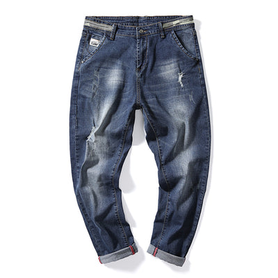 Jeans Stretch Talla Grande Hombre con Detalles Rotos
