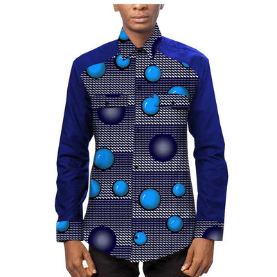 Camisa Étnica Africana Estampado Batik 100% Algodón para Hombre - Image 13