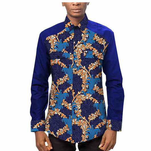 Camisa Étnica Africana Estampado Batik 100% Algodón para Hombre - Image 11