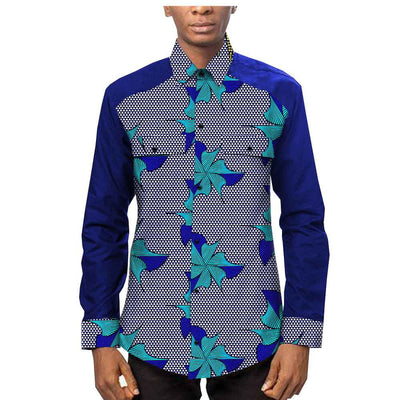Camisa Étnica Africana Estampado Batik 100% Algodón para Hombre - Image 3