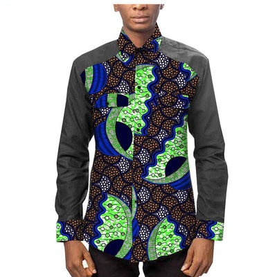 Camisa Étnica Africana Estampado Batik 100% Algodón para Hombre - Image 5
