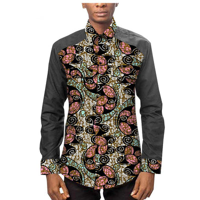 Camisa Étnica Africana Estampado Batik 100% Algodón para Hombre - Image 6